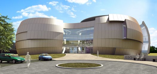 The front of the ESO Supernova Planetarium & Visitor Centre